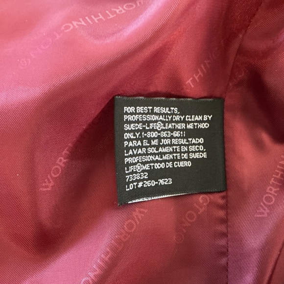 VTG Worthington L Red Lambskin Leather Jacket Full Zip Retro Barbiecore Classic - Picture 10 of 11